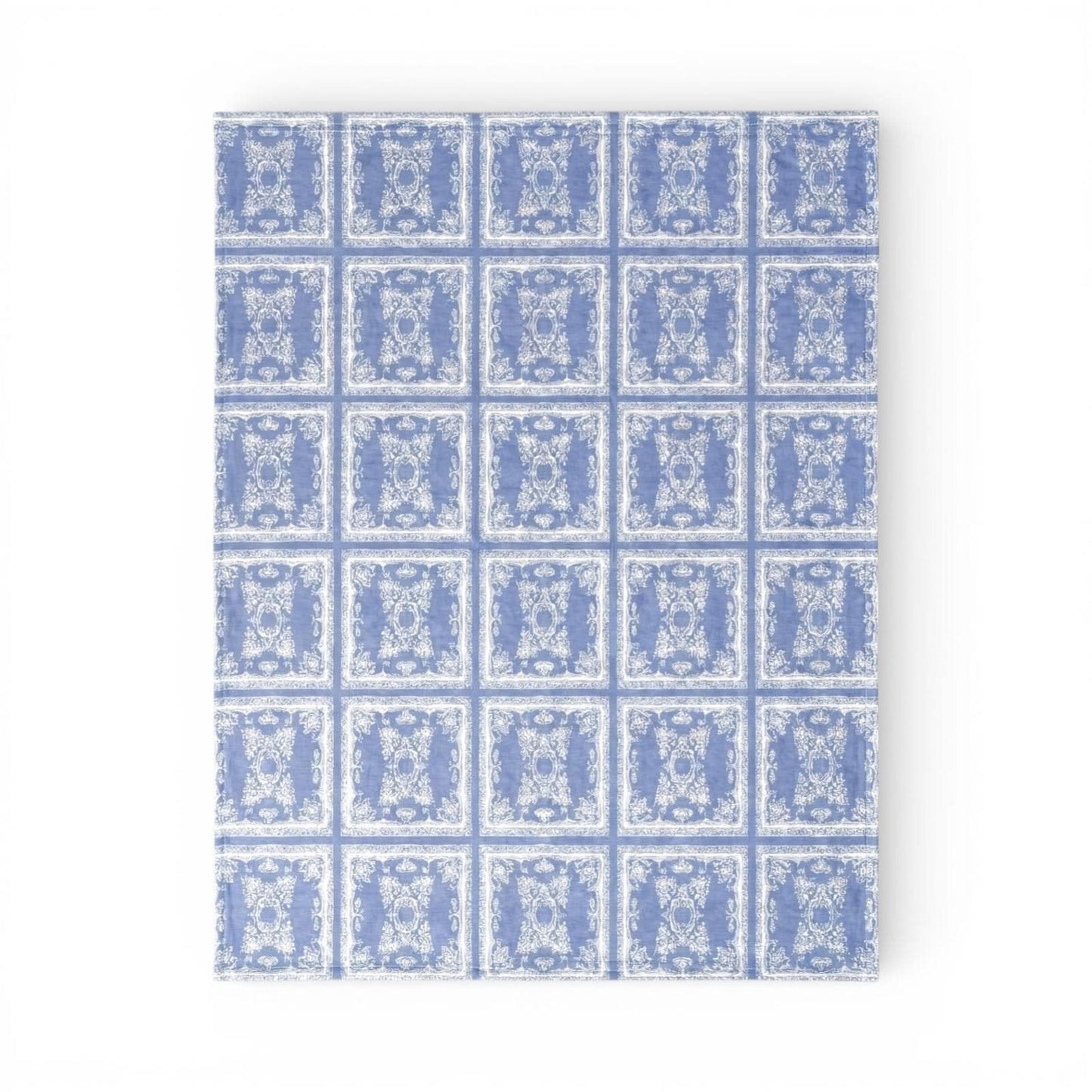 Lemon Tree Stone Washed Cotton Reversible Throw Blanket - Blue