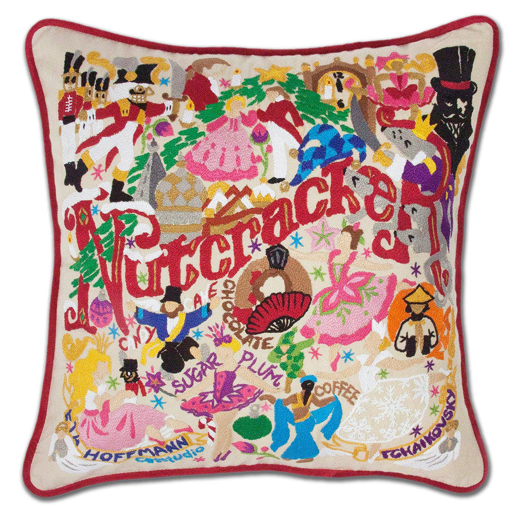 Nutcracker Hand-Embroidered Pillow-0