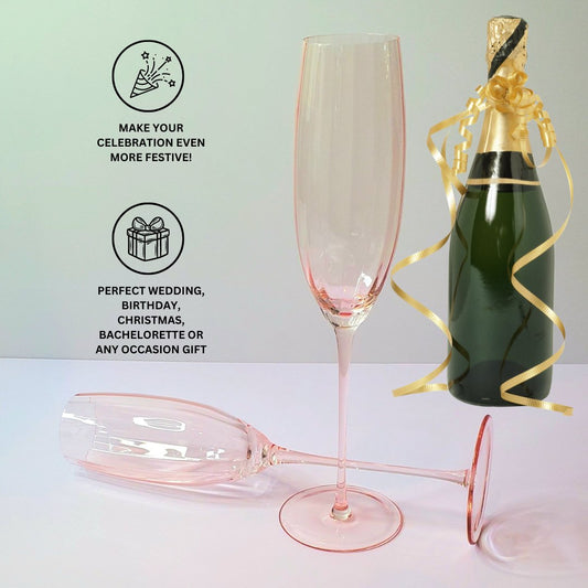 Pink Champagne Flutes