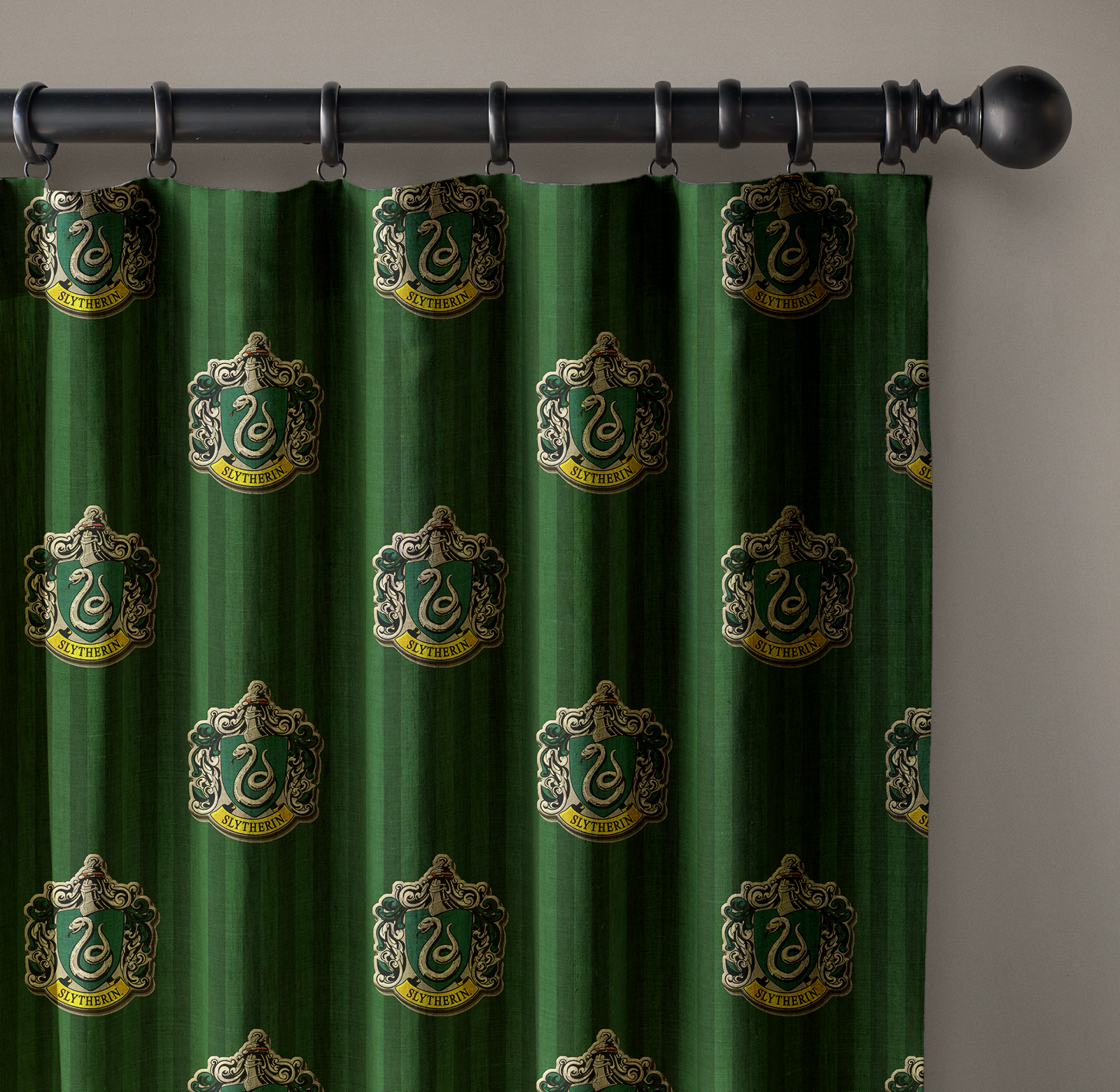 Harry Potter Slytherin House Curtains | Kids Room Decor | Organic Cotton-0