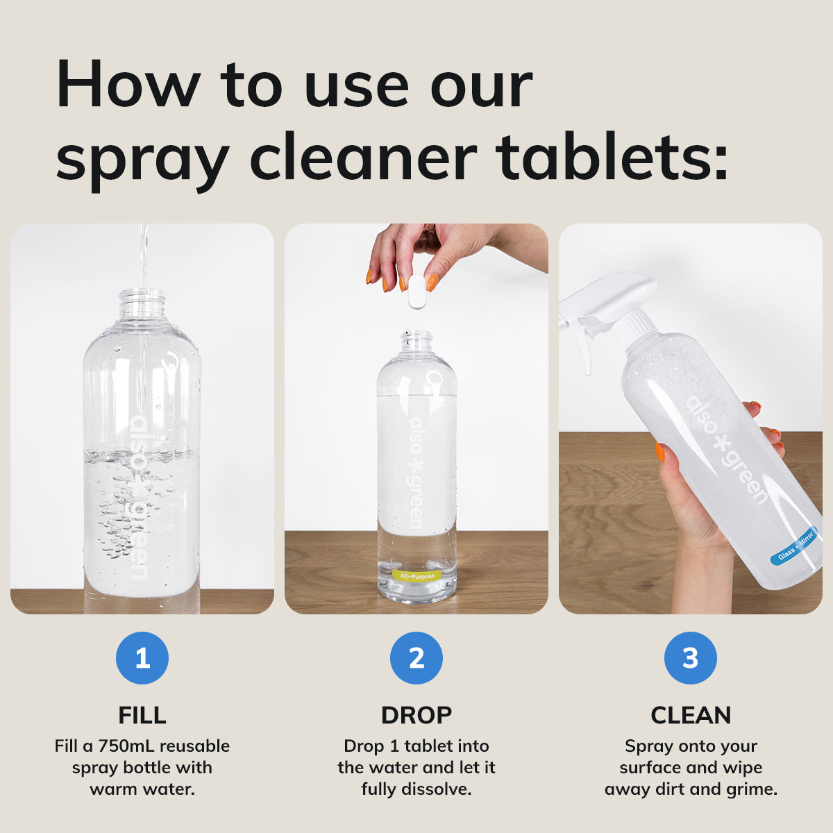 Glass + Mirror Cleaner Spray Kit