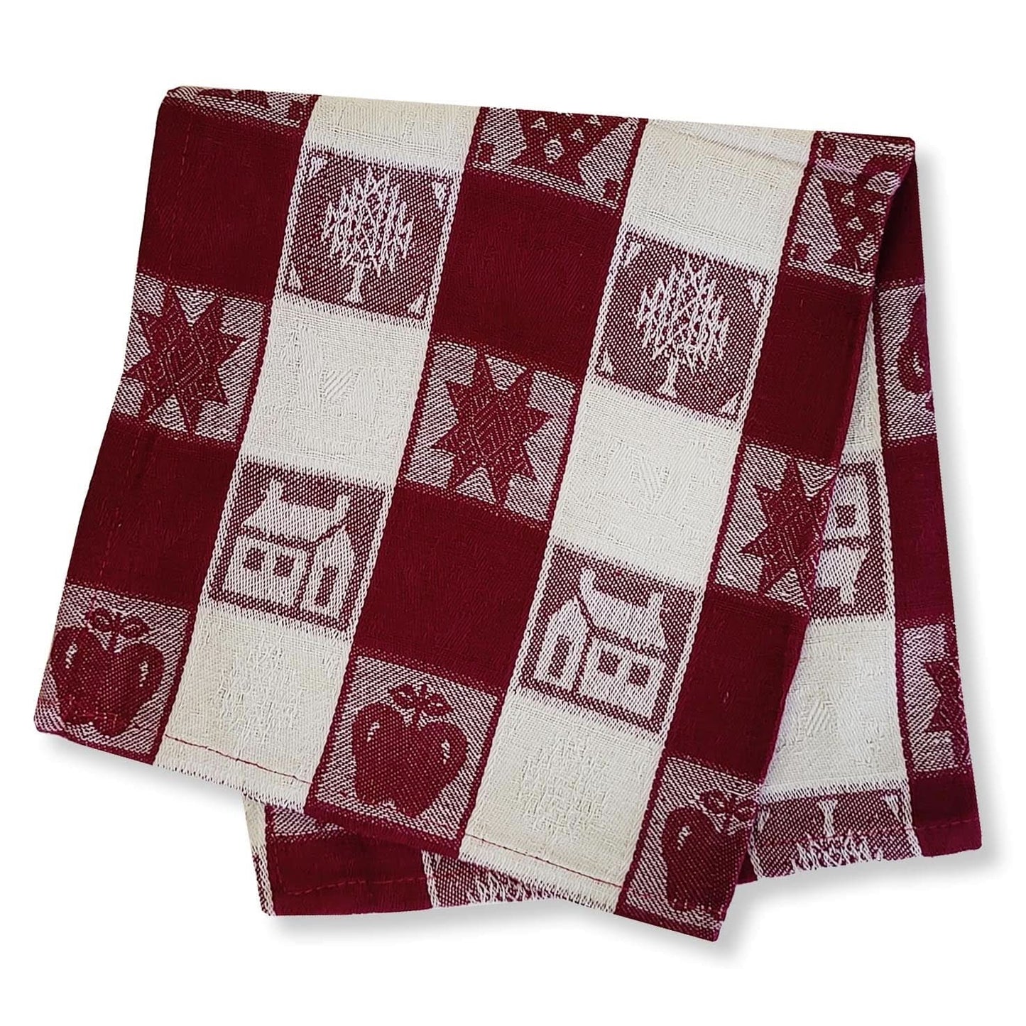 Lemon Tree Whimsical Red Cloth Napkin - Set of 4