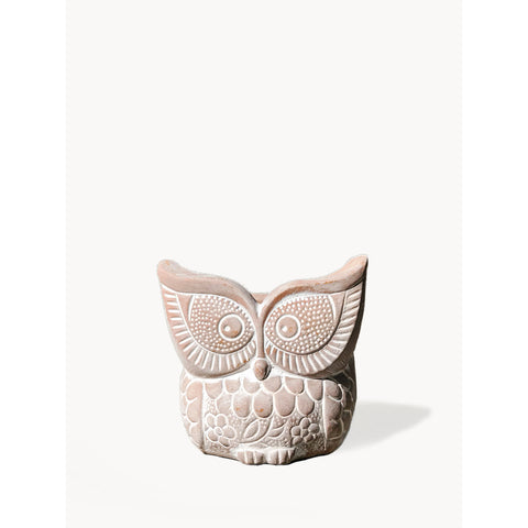 Terracotta Pot - Big Eye Owl