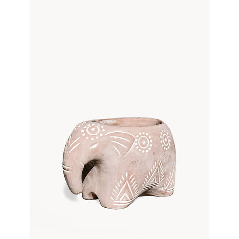 Terracotta Pot - Folk Elephant