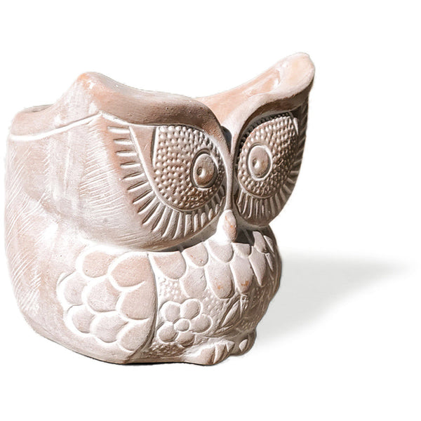 Terracotta Pot - Big Eye Owl