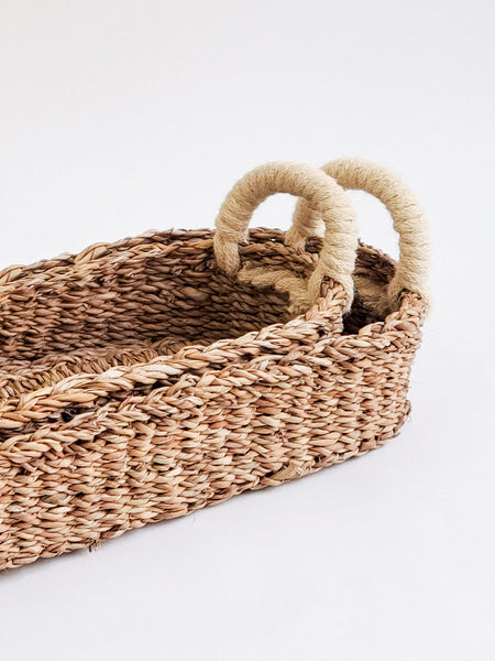 Savar Bread Basket with White Handle