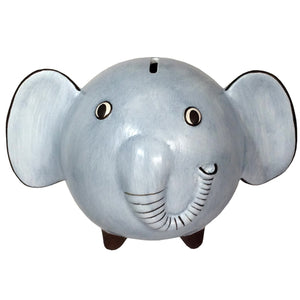 Blue Ceramic Elephant Bank