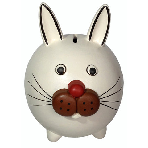White Ceramic Bunny Rabbit Bank