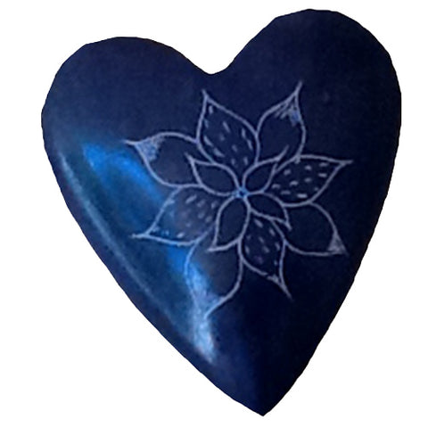 Purple Soapstone Heart w/ Etched Flower-0