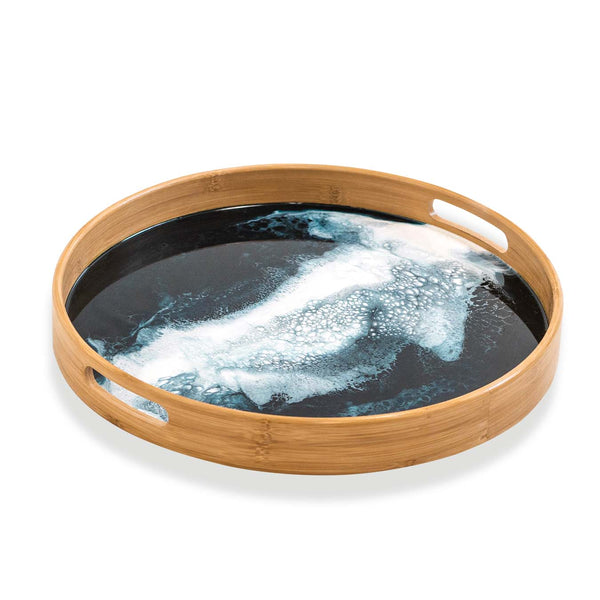 Bamboo Round Serving Trays-various colours