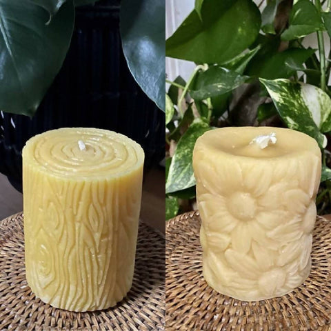 Pure Beeswax Artisanal Candles- Set of 2