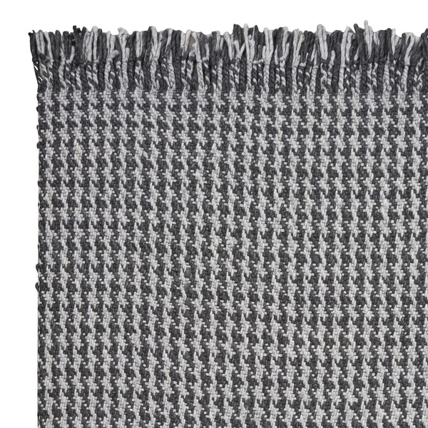 3' x 5' Grey Braided Wool Area Rug with Fringe-2