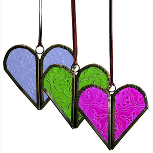 Recycled Glass Heart Ornament-3