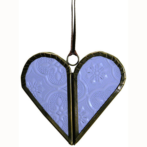Recycled Glass Heart Ornament-0