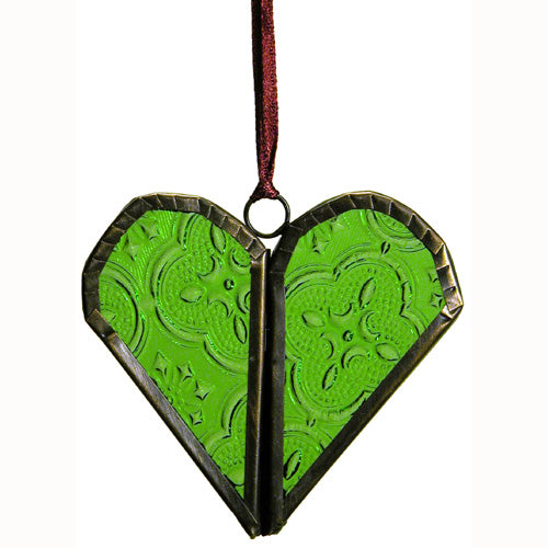 Recycled Glass Heart Ornament-1