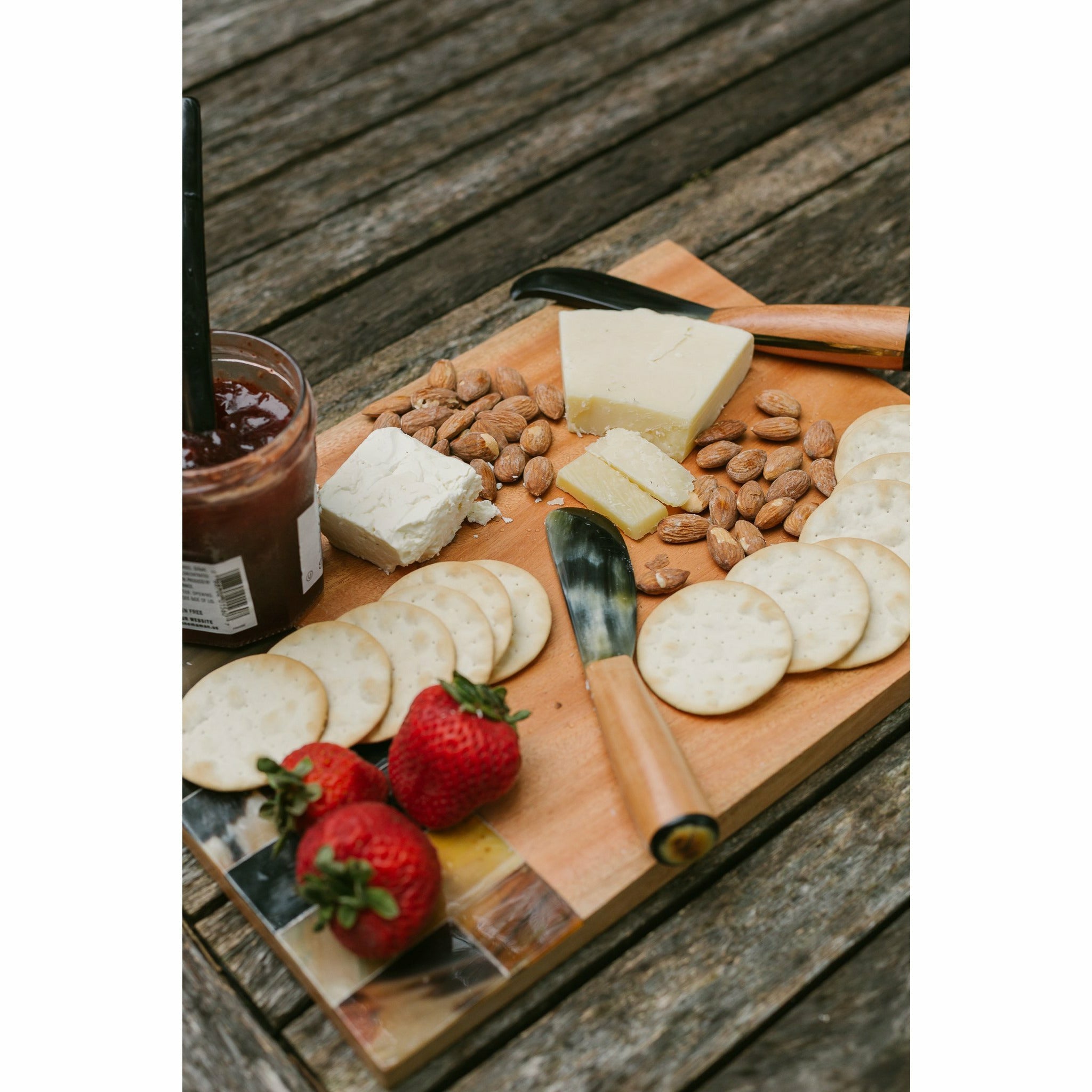 Wood and Horn Cheese Knife