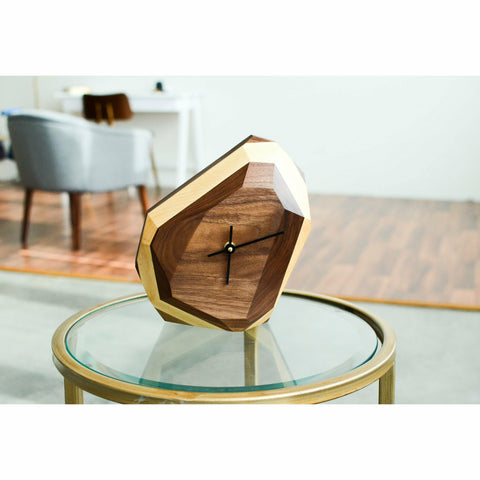 Handmade Geometric Wooden Wall & Table Clock