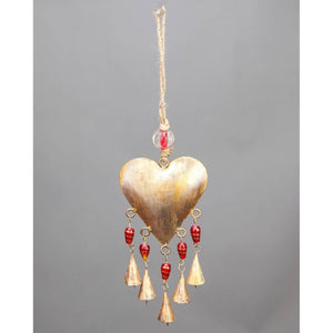 Heart Chime with Brass Bells
