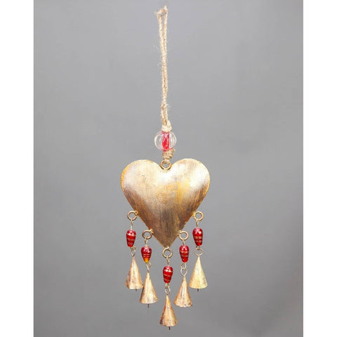 Heart Chime with Brass Bells