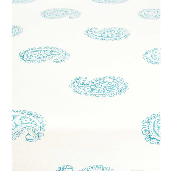 TEAL PAISLEY FITTED CRIB SHEET