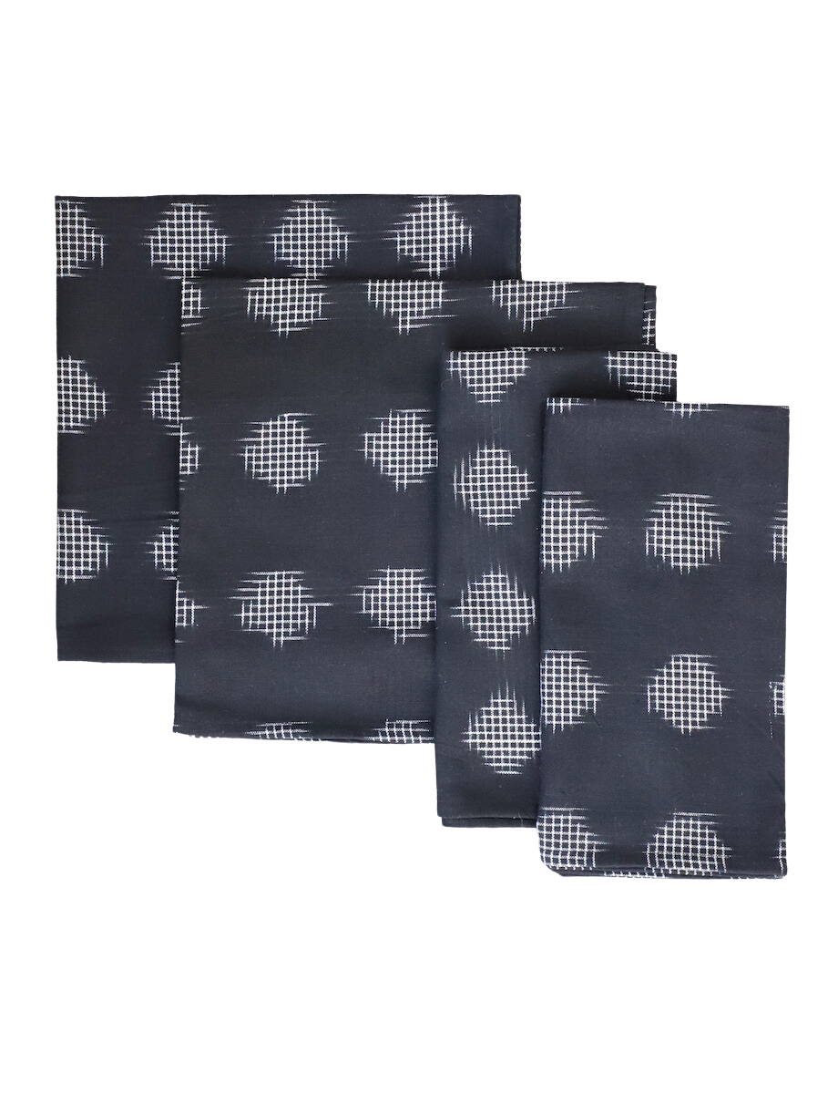 Cloth Napkins- Black Circles - Set of 4