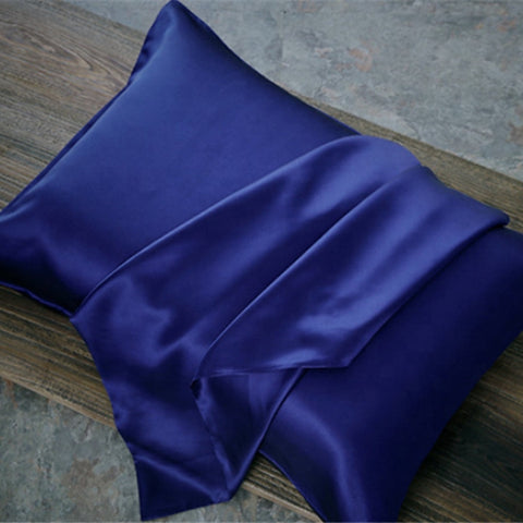 Silk Pillowcase with Envelope Closure - Queen - Navy-4