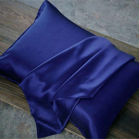 Silk Pillowcase with Envelope Closure - King - Navy-3