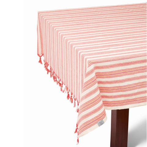 Andana Striped Tablecloth Set - Magenta-2