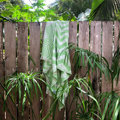 Mersin Chevron Towel / Blanket  - Green-5