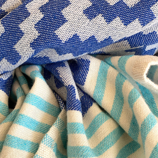 Merida Turkish Towel / Blanket - Blue-6