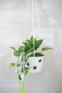 Flower Embroidered Hanging Basket-2