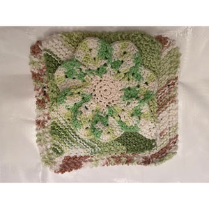 Green Flower 3-Piece Dishcloth Set