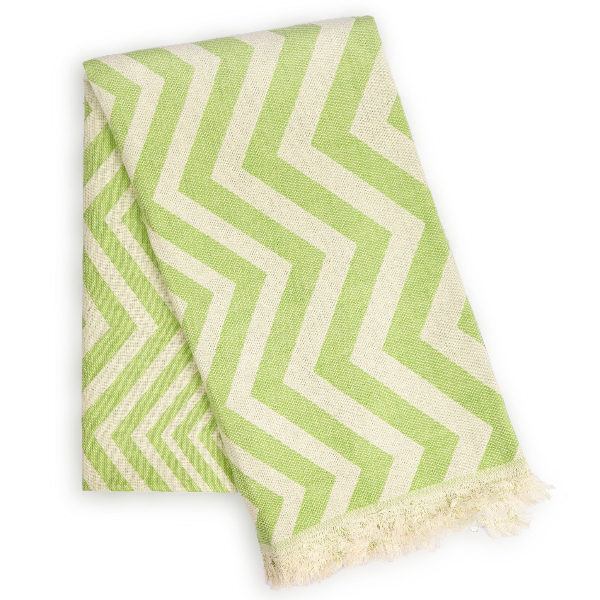 Mersin Chevron Towel / Blanket  - Green-0