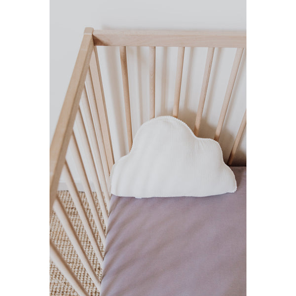 FITTED COTTON KNIT CRIB SHEET Off White/Pink or Gray