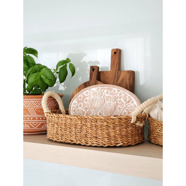 Bread Warmer & Basket - Owl Oval