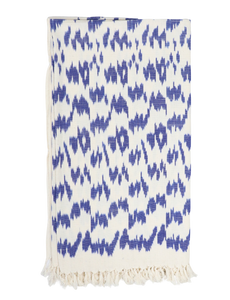 Throw Blanket in Blue Ikat