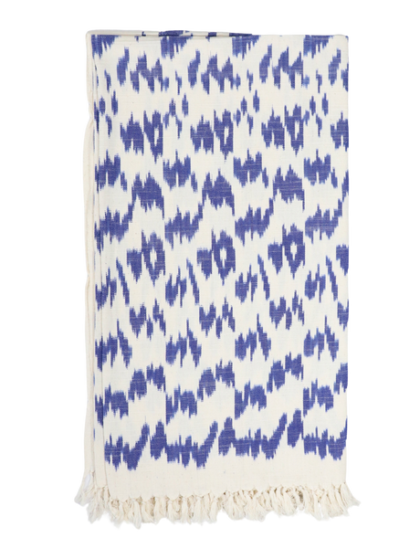 Throw Blanket in Blue Ikat