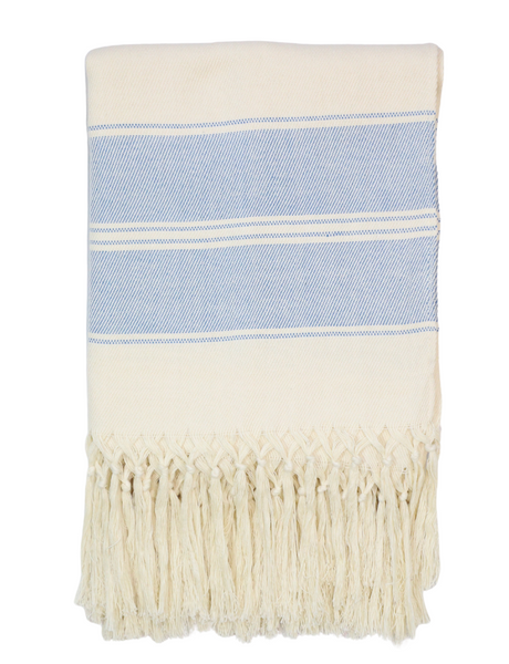 Throw Blanket in Blue Stripes