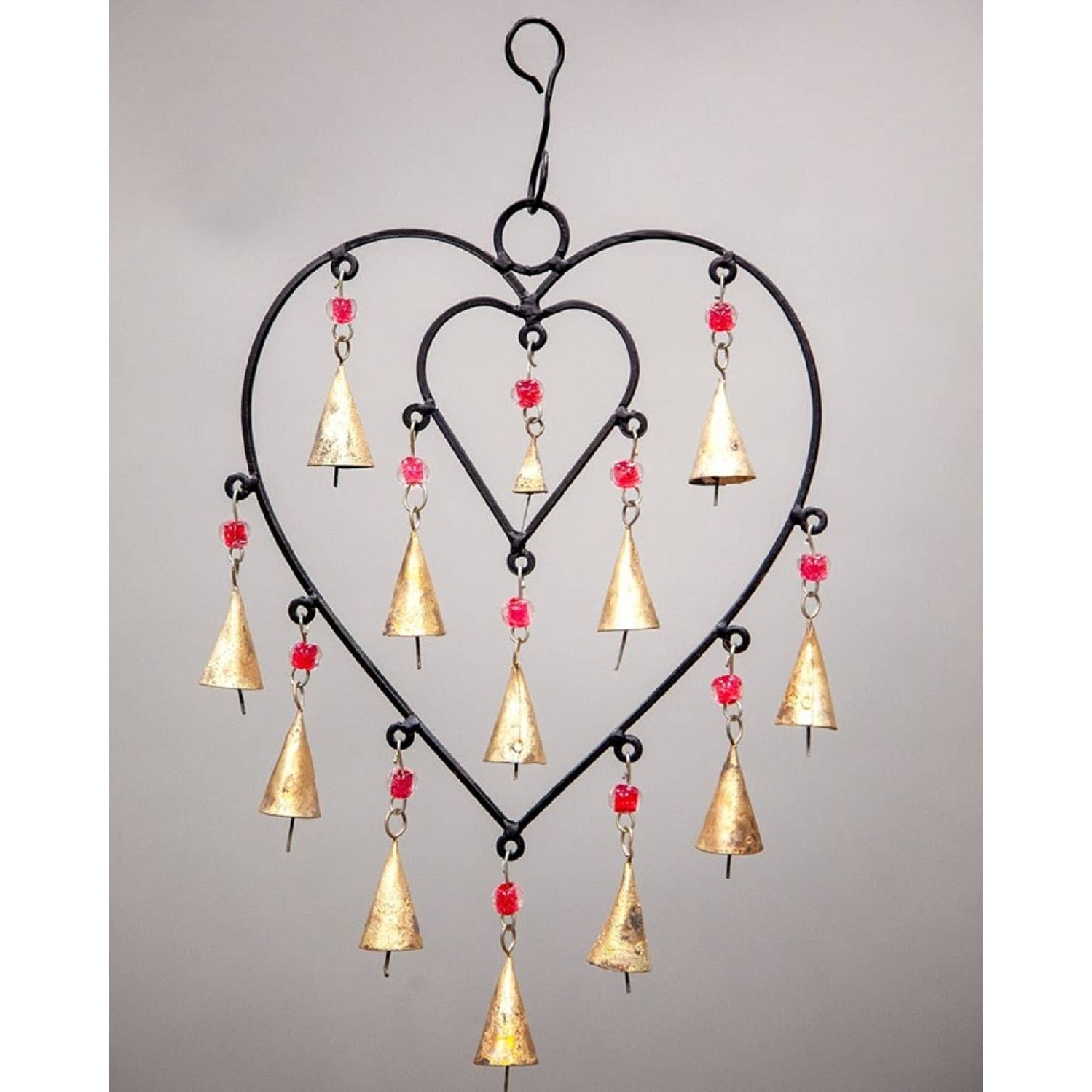 Heart Chime Sacred Space Hanging Brass Bells