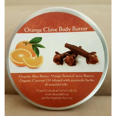 Organic Body Butter – Orange & Clove – Triple Butter – Shea/Cocoa/Mango