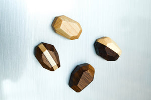 Geometric Wooden Magnets (Set of 4)