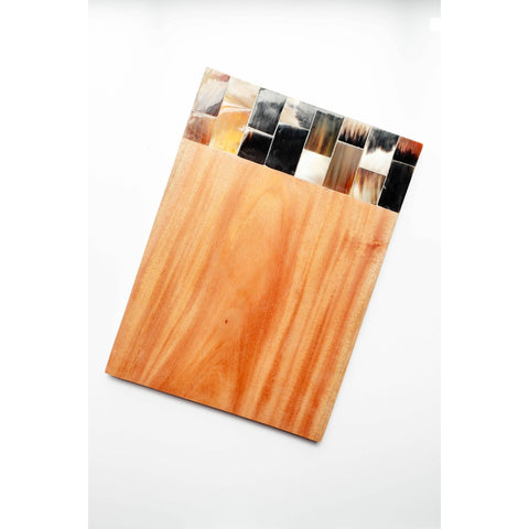 Wood and Horn Cutting Board/Cheese Board