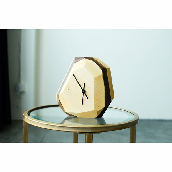 Handmade Geometric Wooden Wall & Table Clock