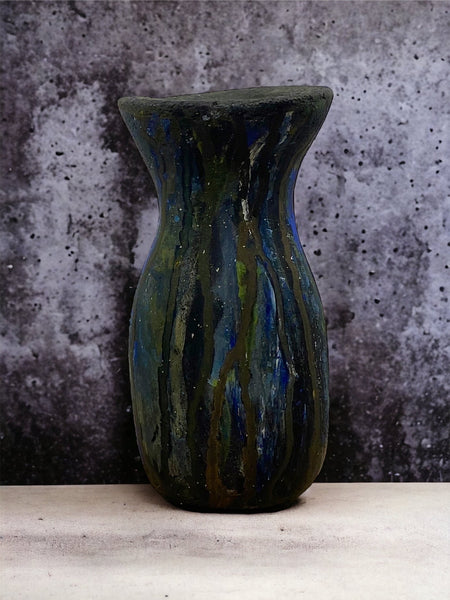 Cement Vase, Watercolor Fluid Art, Silhouette, Lightweight Concrete, Aircrete-12