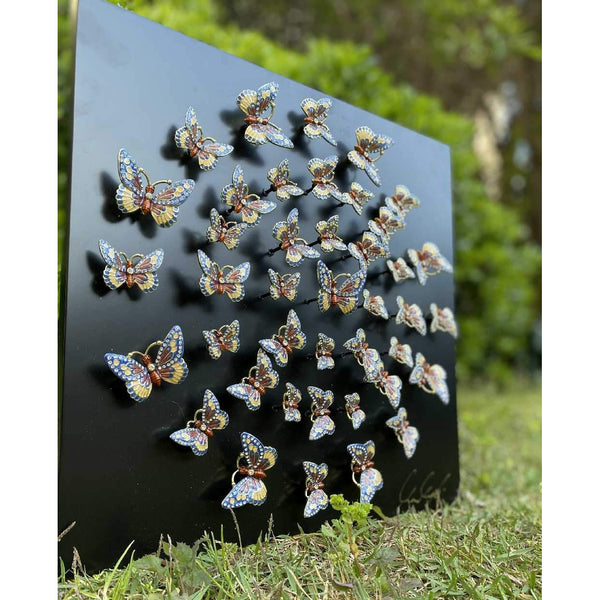 Circle of Butterflies Wall Art Black