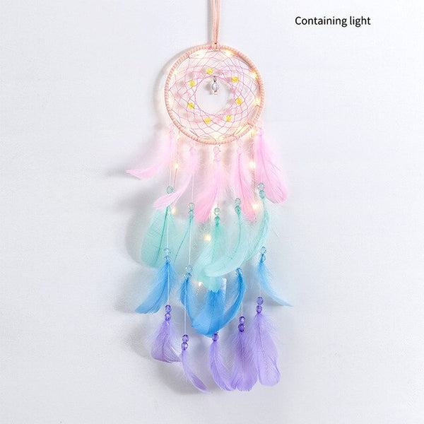 Colourful Handmade Feather Dream Catcher with LED Lights