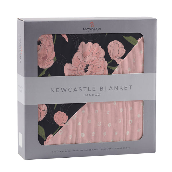 Peonies and Pearl Polka Dot Newcastle Blanket