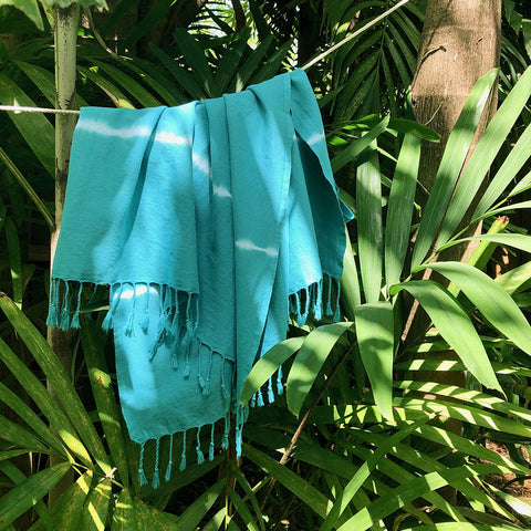 Teal Tie Dye Turkish Beach Towel