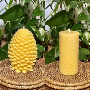 Pure Beeswax Artisanal Candles -Set of 2